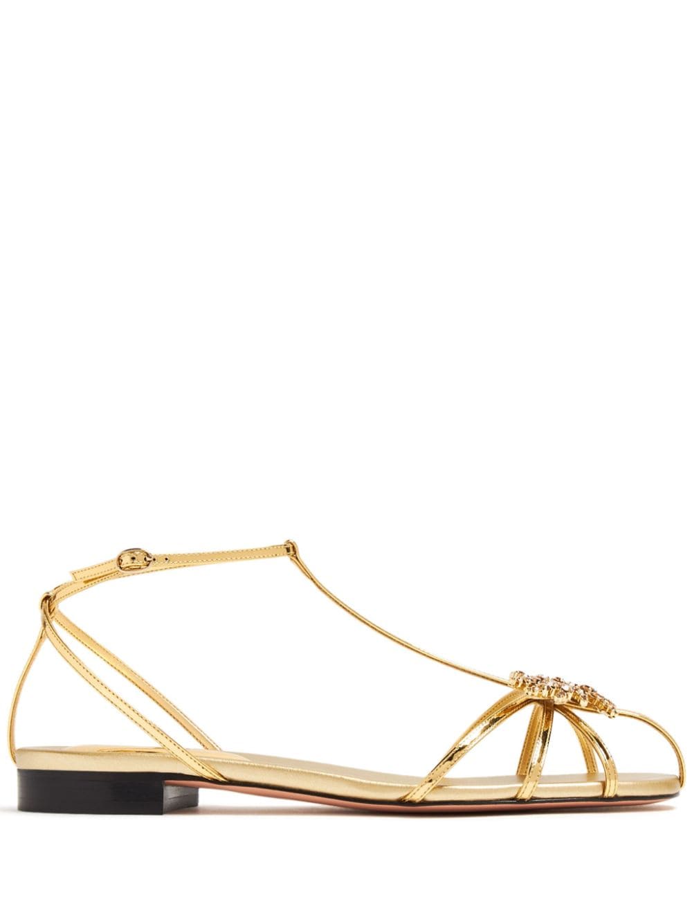 Pīferi Maggio Flat crystal-embellished sandals - Gold von Pīferi