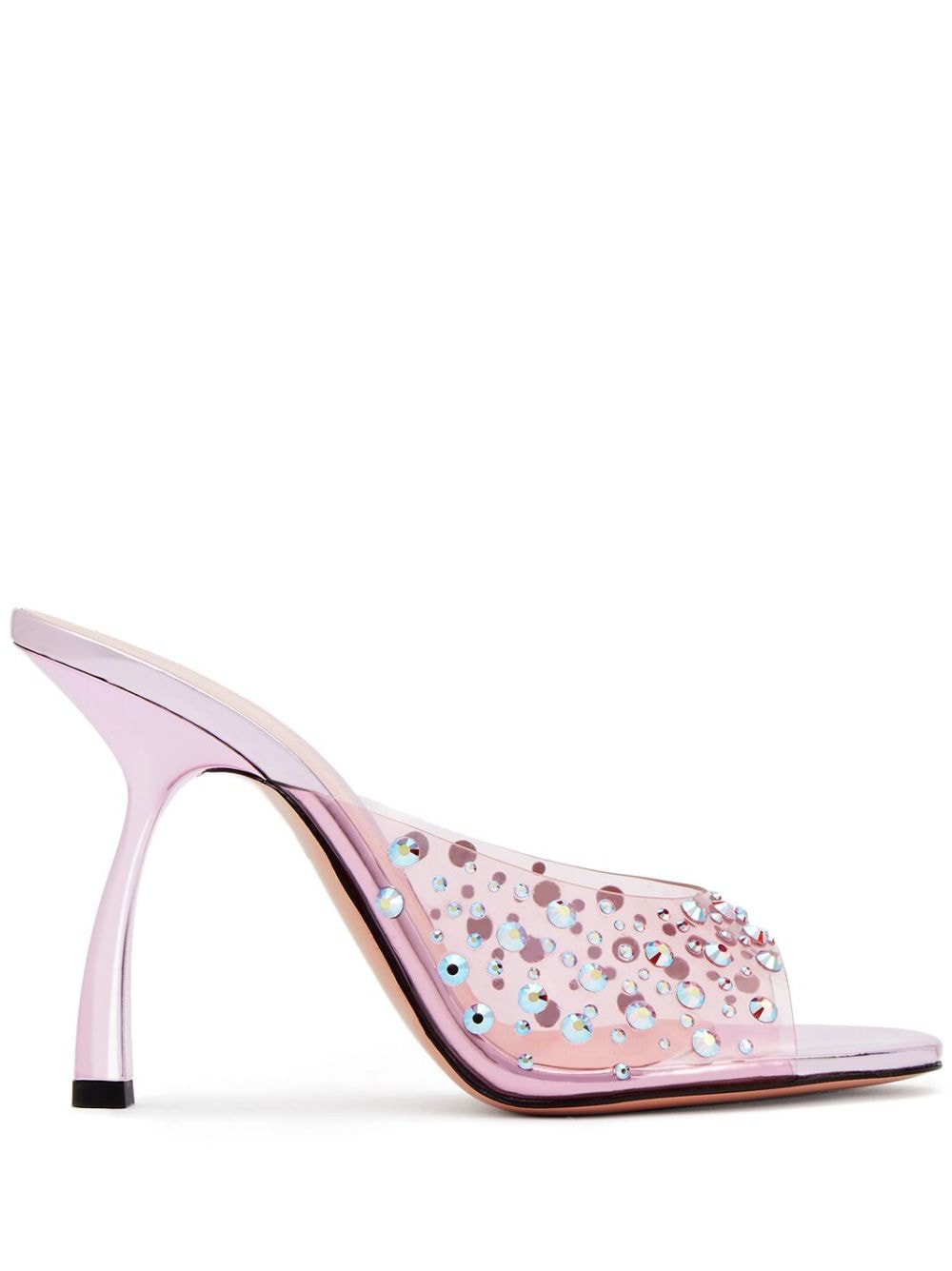 Pīferi Tiana 100mm crystal-embellished mules - Pink von Pīferi