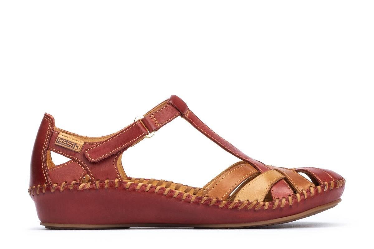 P. Vallarta - Leder Sandale Damen Rot 35 von Pikolinos