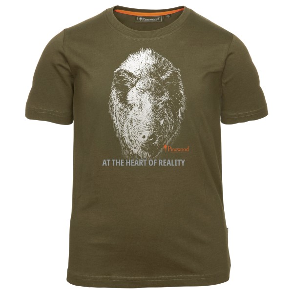 Pinewood - Kid's Wild Boar T-Shirt - T-Shirt Gr 164 braun/oliv von Pinewood