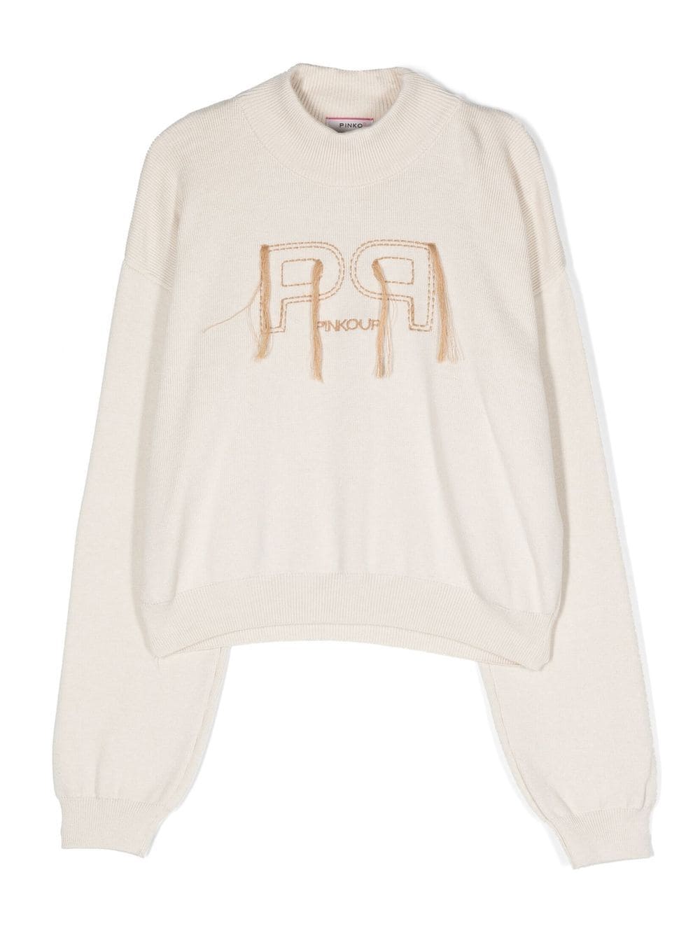 Pinko Kids TEEN embroidered-logo crew-neck jumper - Neutrals von Pinko Kids