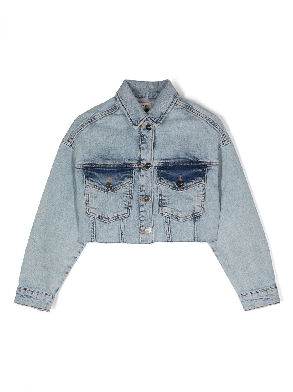 Pinko Kids cropped denim jacket - Blue von Pinko Kids