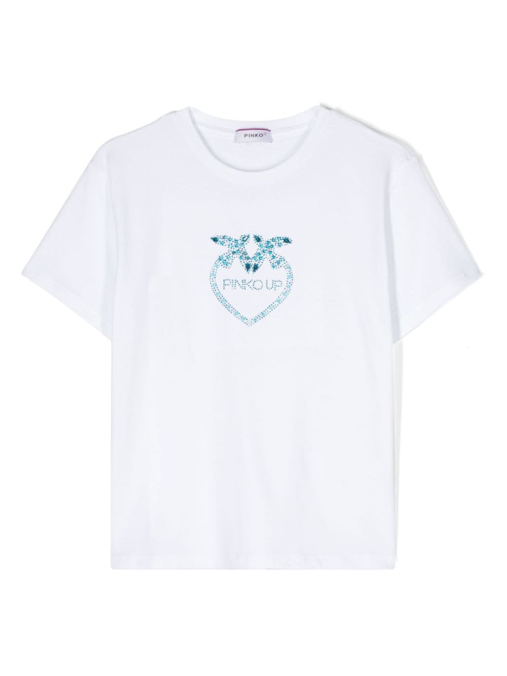 Pinko Kids crystal-embellished logo T-shirt - White von Pinko Kids