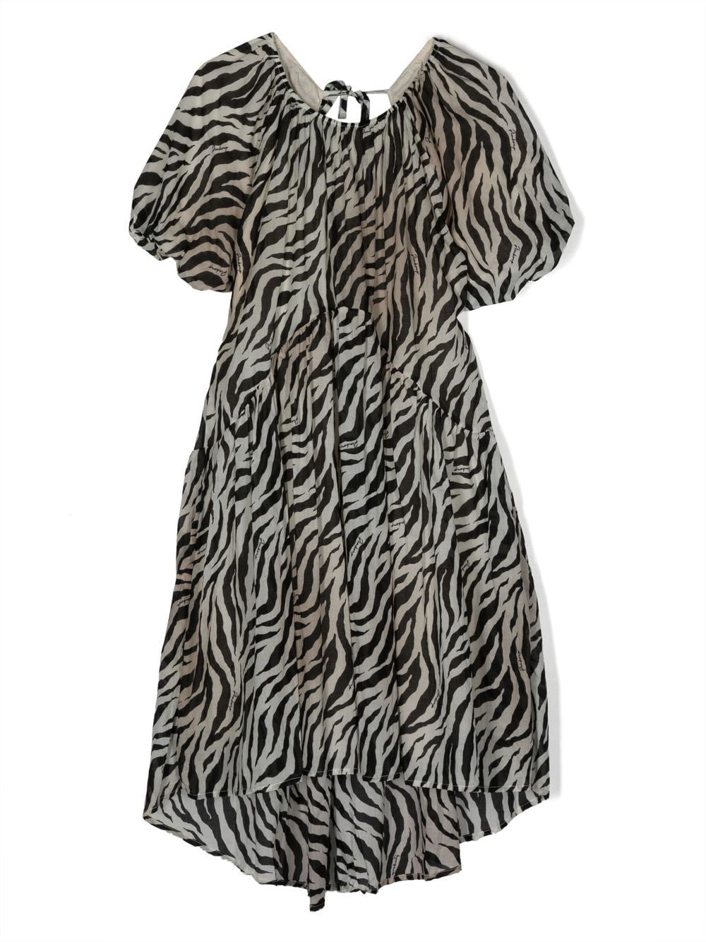 Pinko Kids cut-out zebra-print cotton dress - Black von Pinko Kids