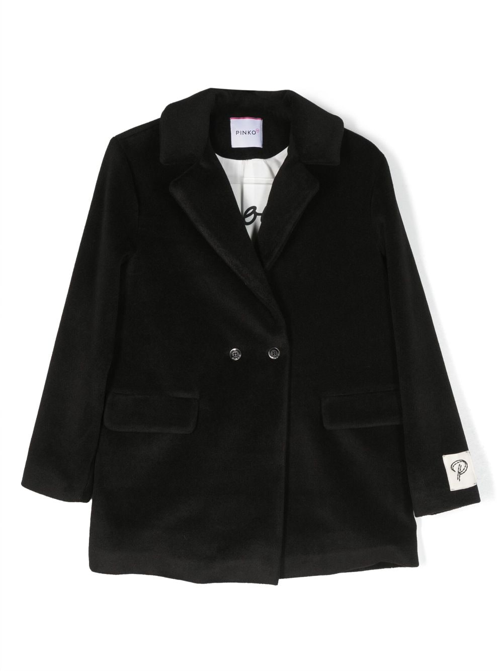 Pinko Kids double-breasted velvet coat - Black von Pinko Kids