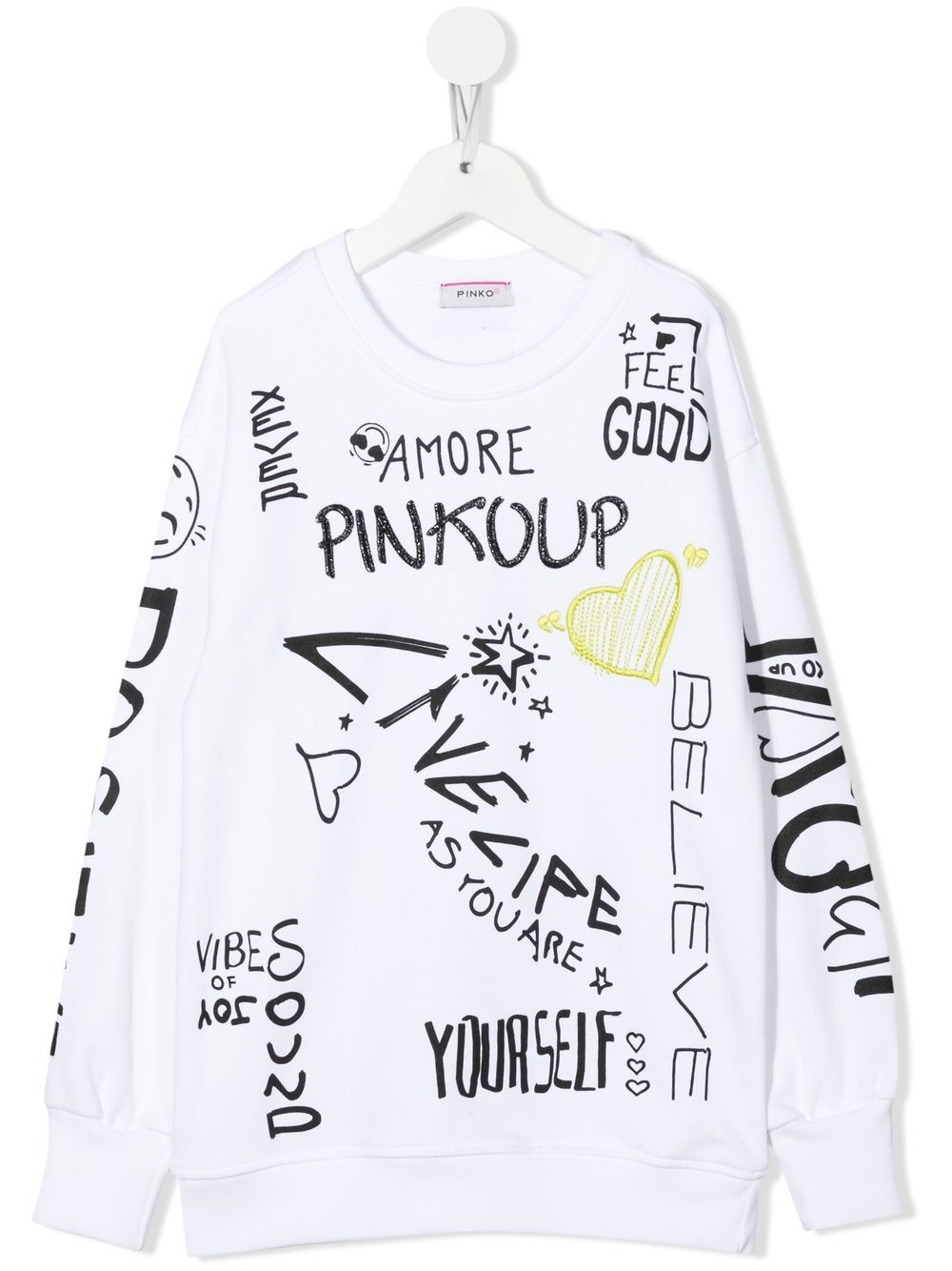 Pinko Kids graffiti-print cotton sweatshirt - White von Pinko Kids