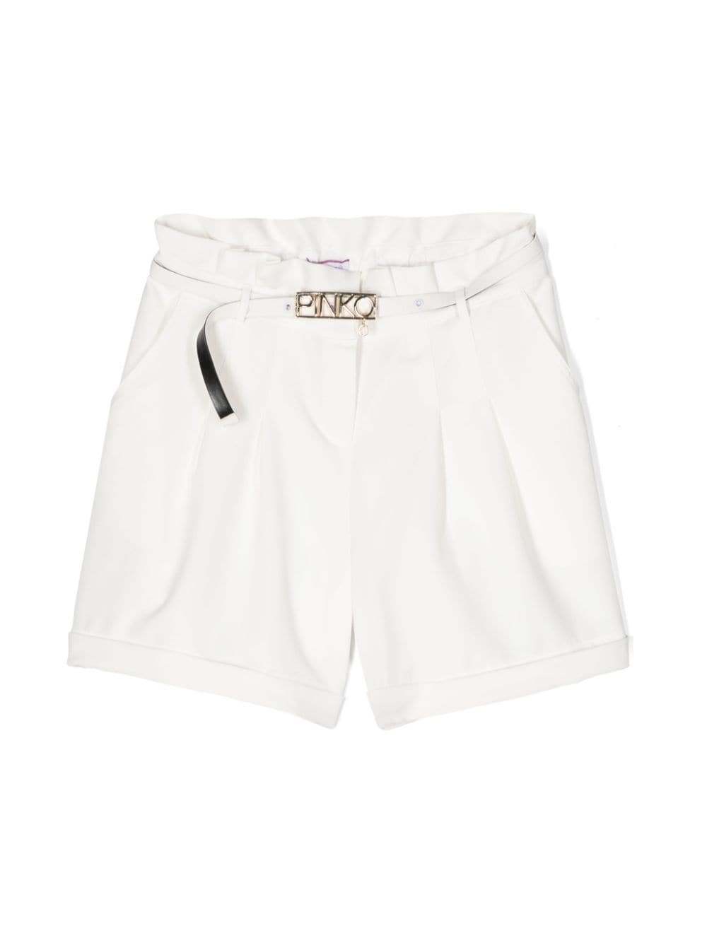 Pinko Kids logo-buckle shorts - White von Pinko Kids