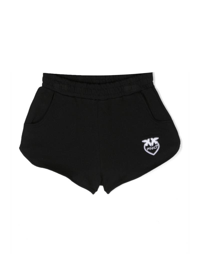Pinko Kids logo-embroidered elasticated shorts - Black von Pinko Kids