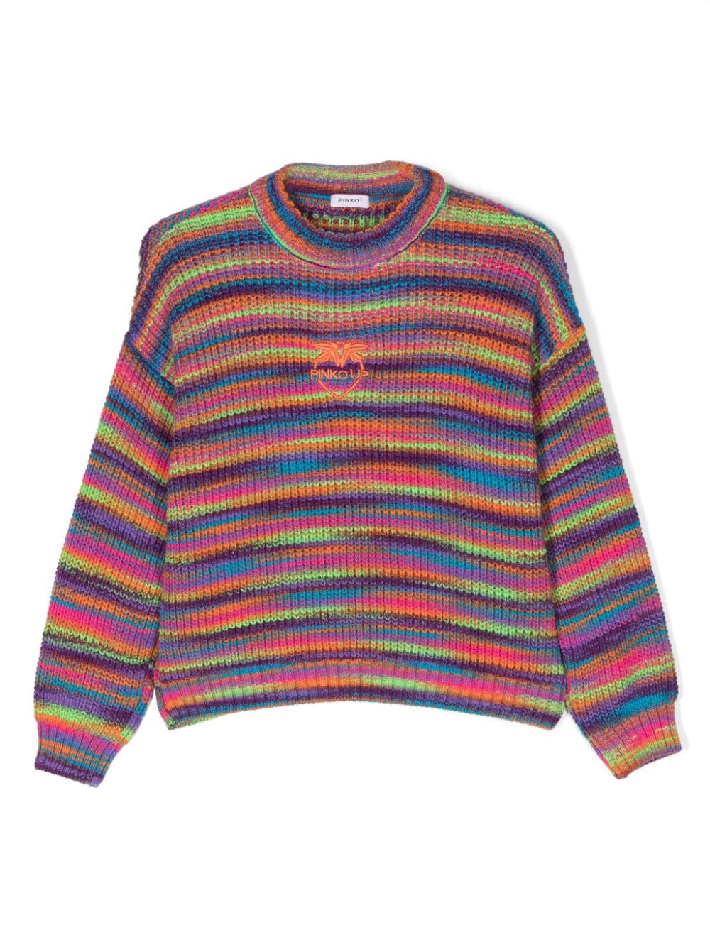 Pinko Kids logo-embroidered striped jumper von Pinko Kids