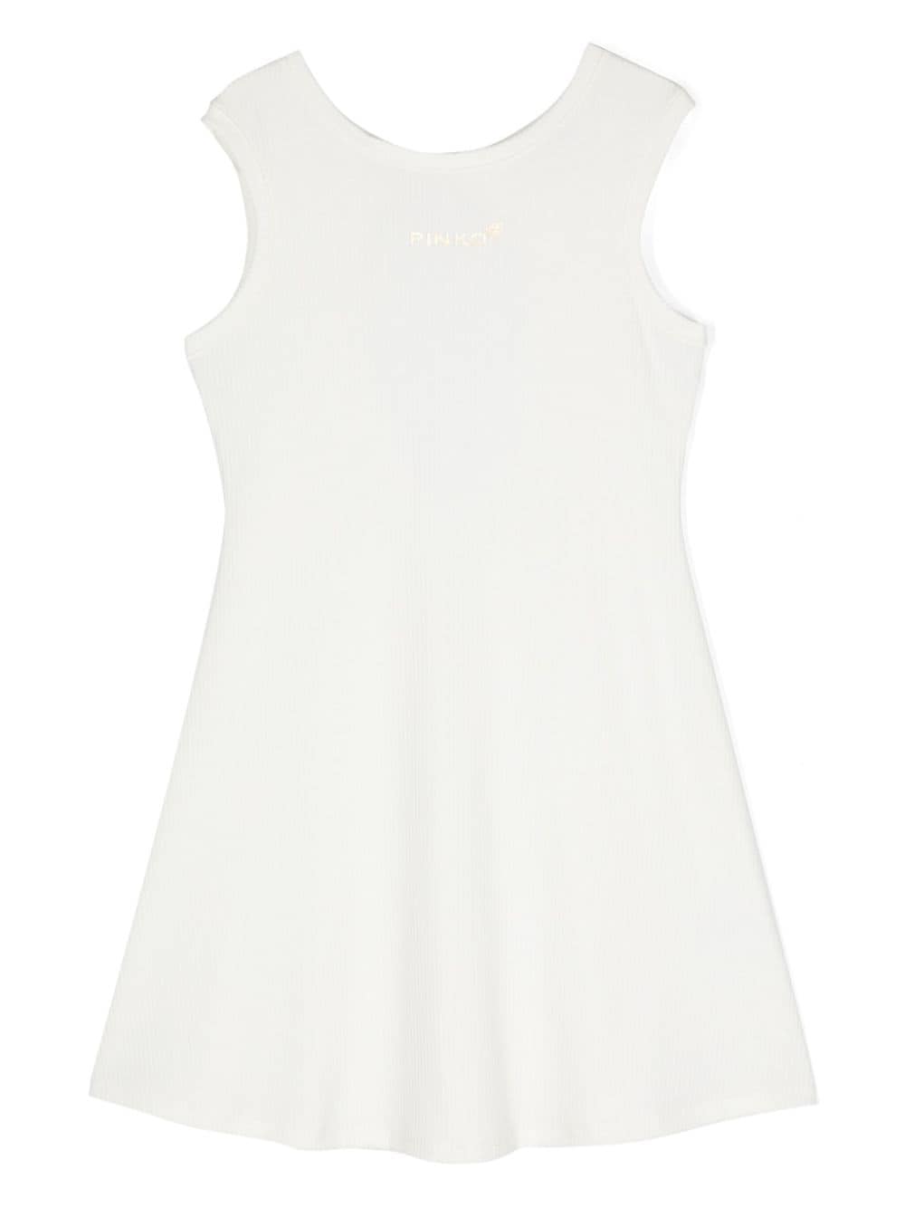 Pinko Kids logo-print knitted dress - White von Pinko Kids