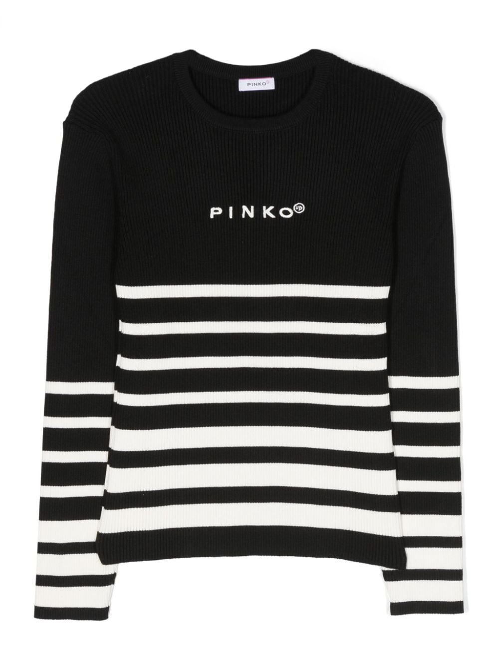 Pinko Kids ribbed-knit striped top - Black von Pinko Kids