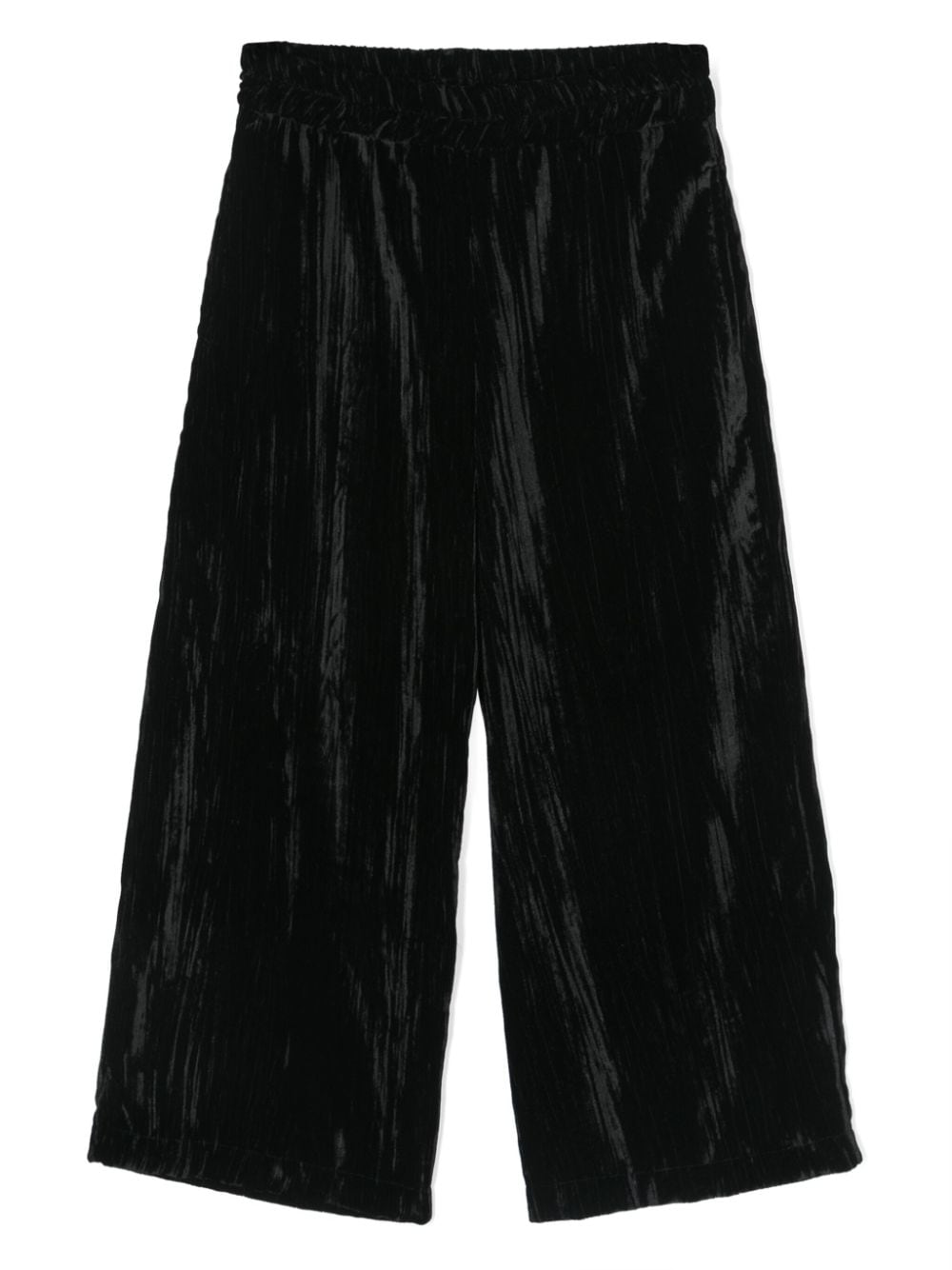 Pinko Kids wide-leg velvet trousers - Black von Pinko Kids