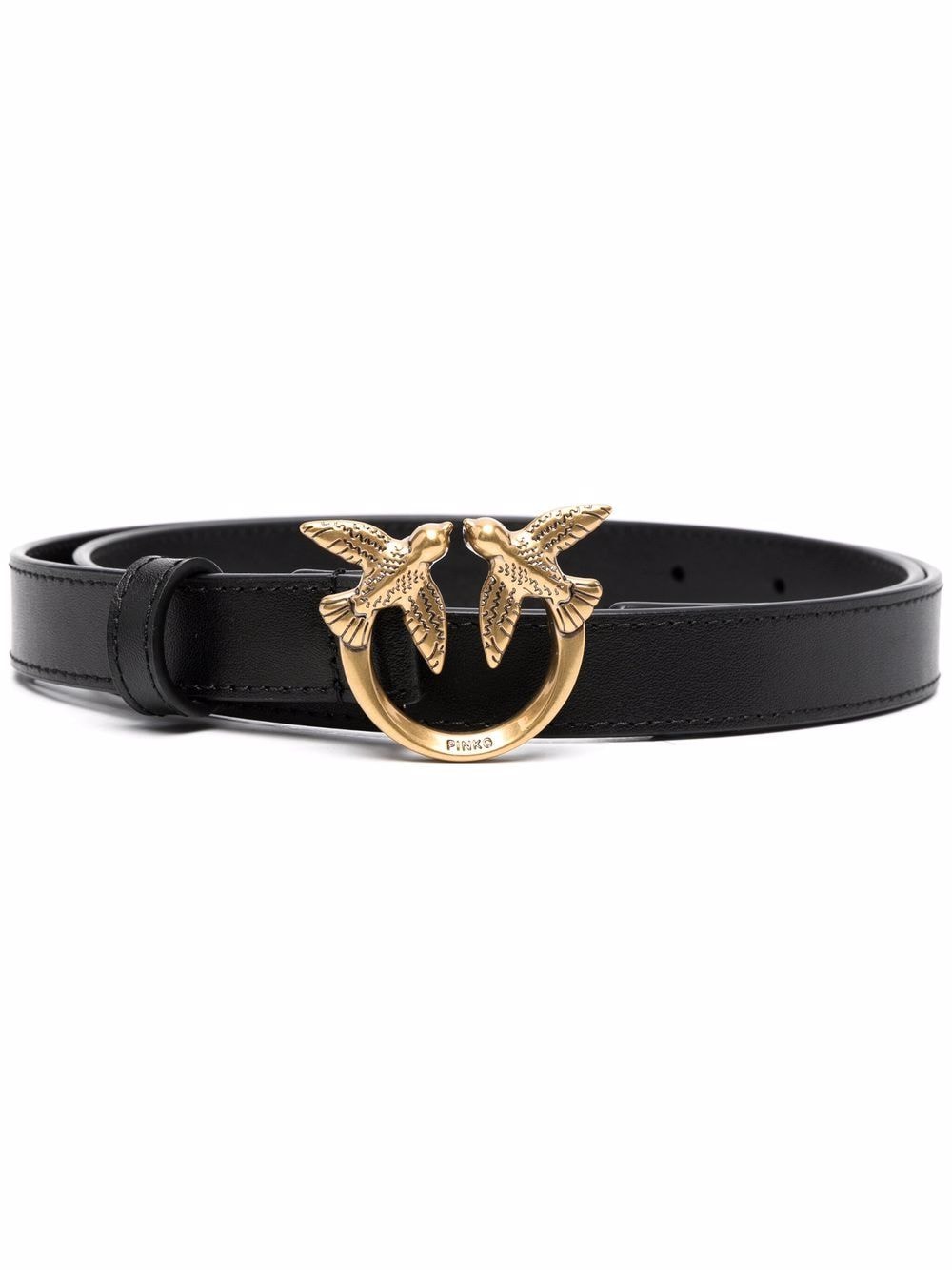 PINKO logo-plaque leather belt - Black von PINKO