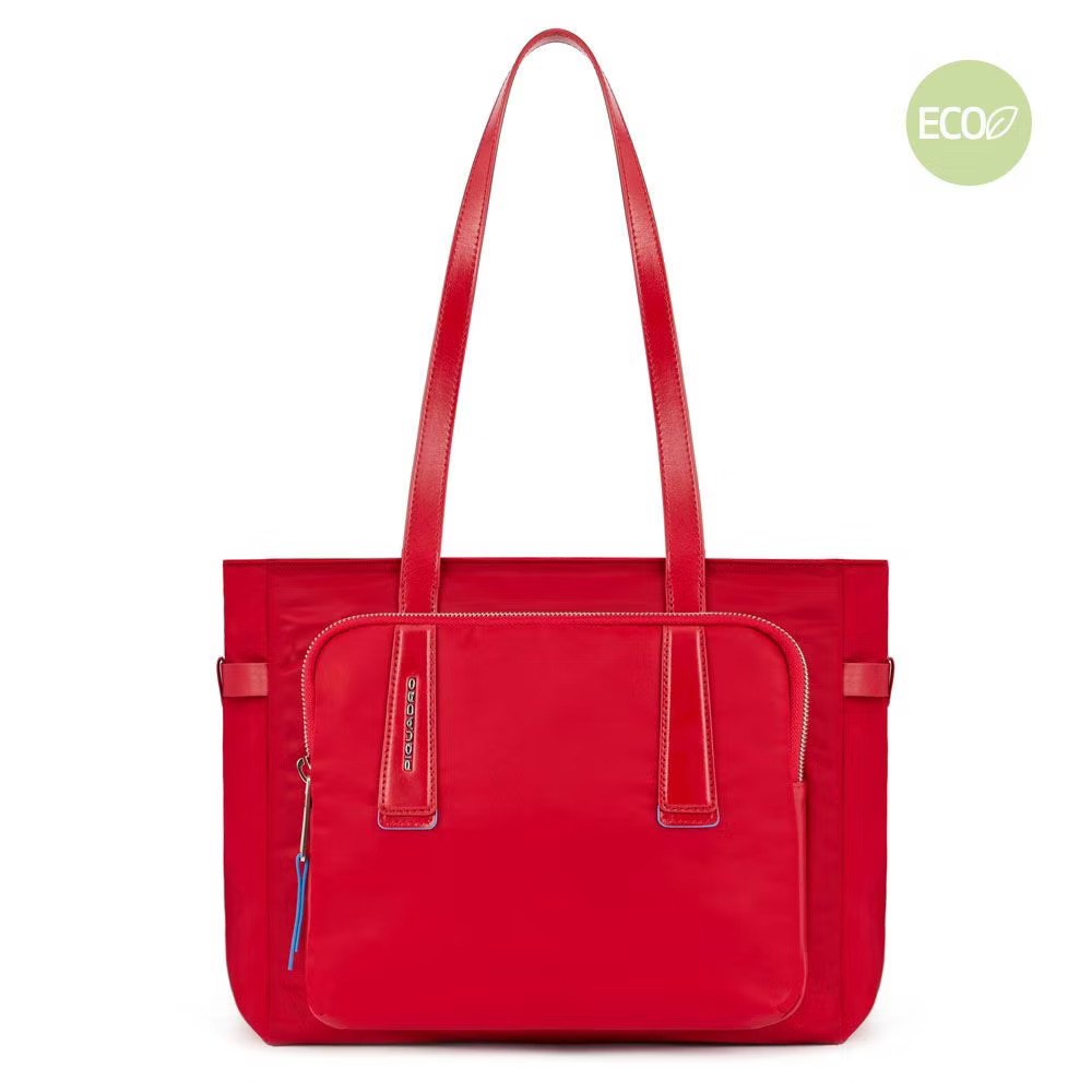 EOL Damenlaptoptasche aus rezykliertem Stoff in rot von Piquadro