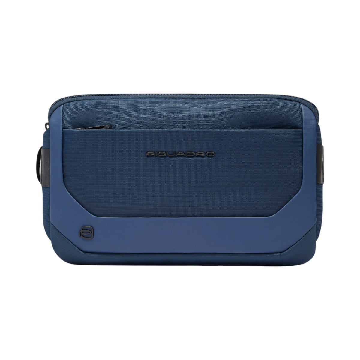 Gürteltasche aus recyceltem Stoff und Leder, Blau von Piquadro