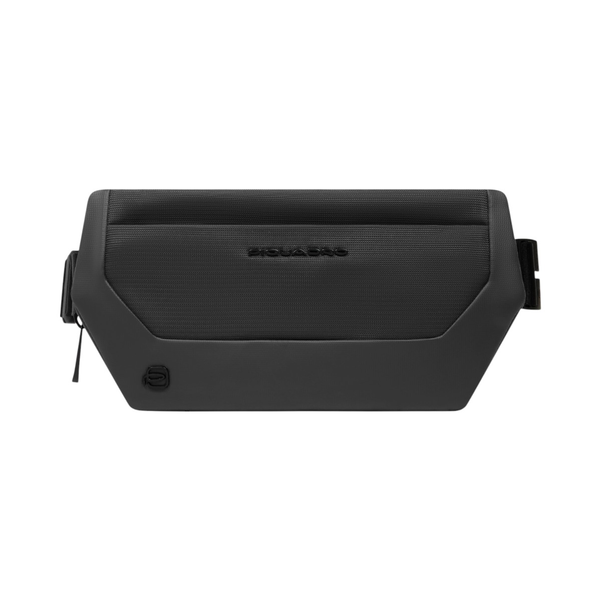 Gürteltasche aus recyceltem Stoff und Leder, Schwarz von Piquadro