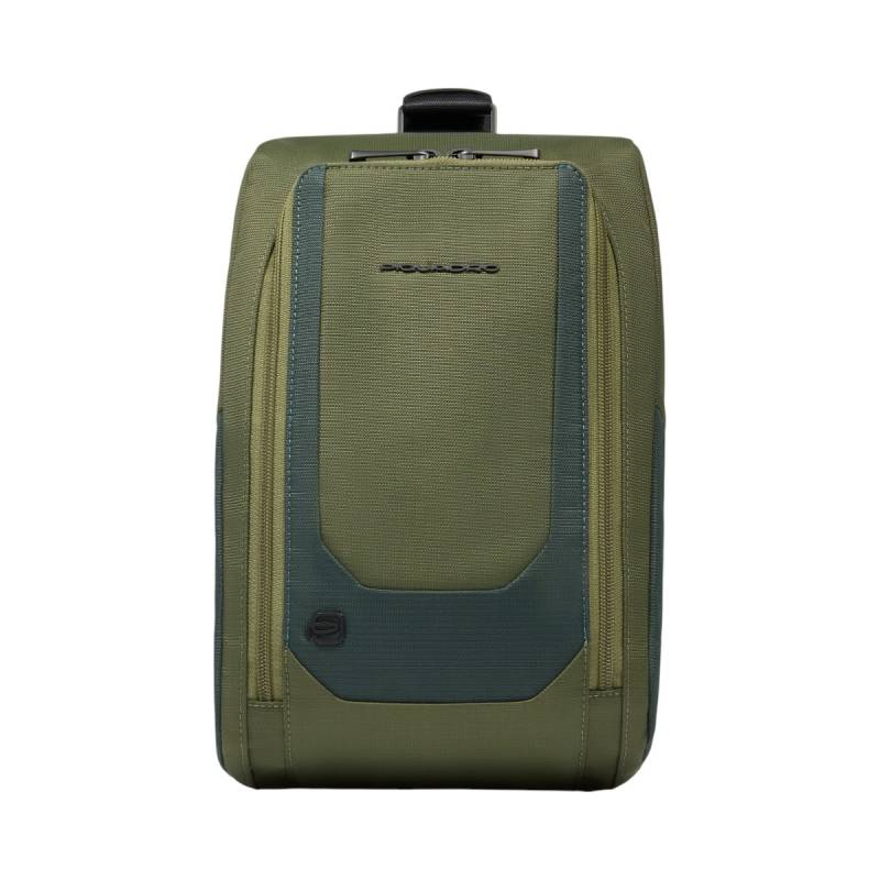 Umhängetasche aus recyceltem Stoff und Leder, Grün von Piquadro