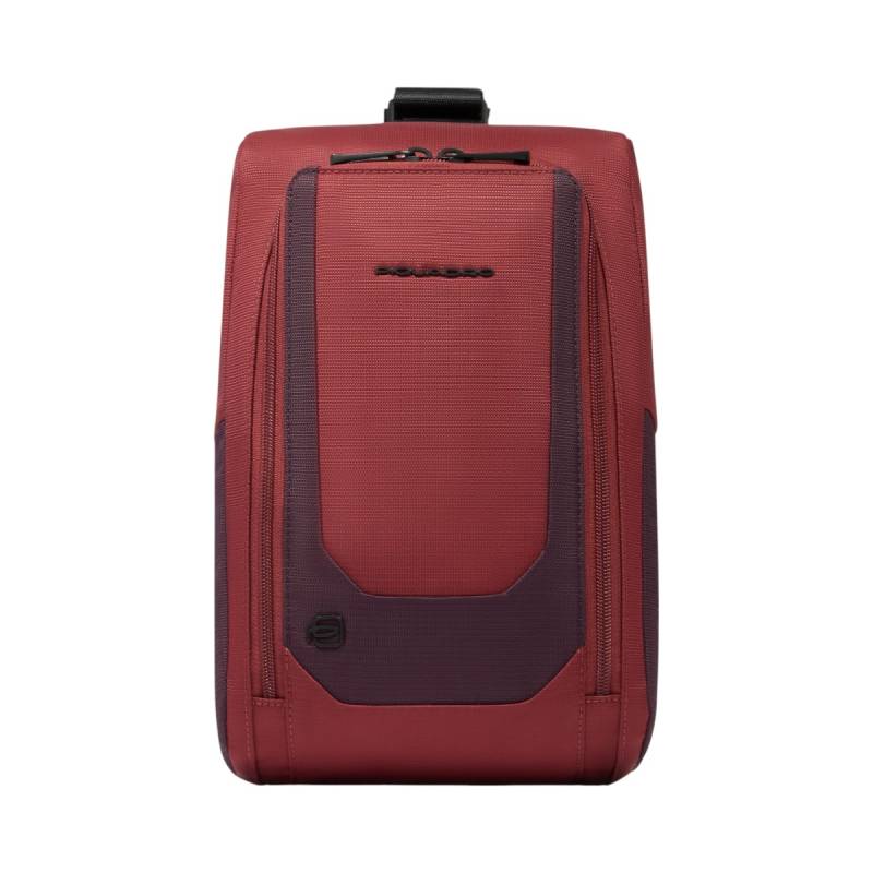 Umhängetasche aus recyceltem Stoff und Leder, Rot von Piquadro