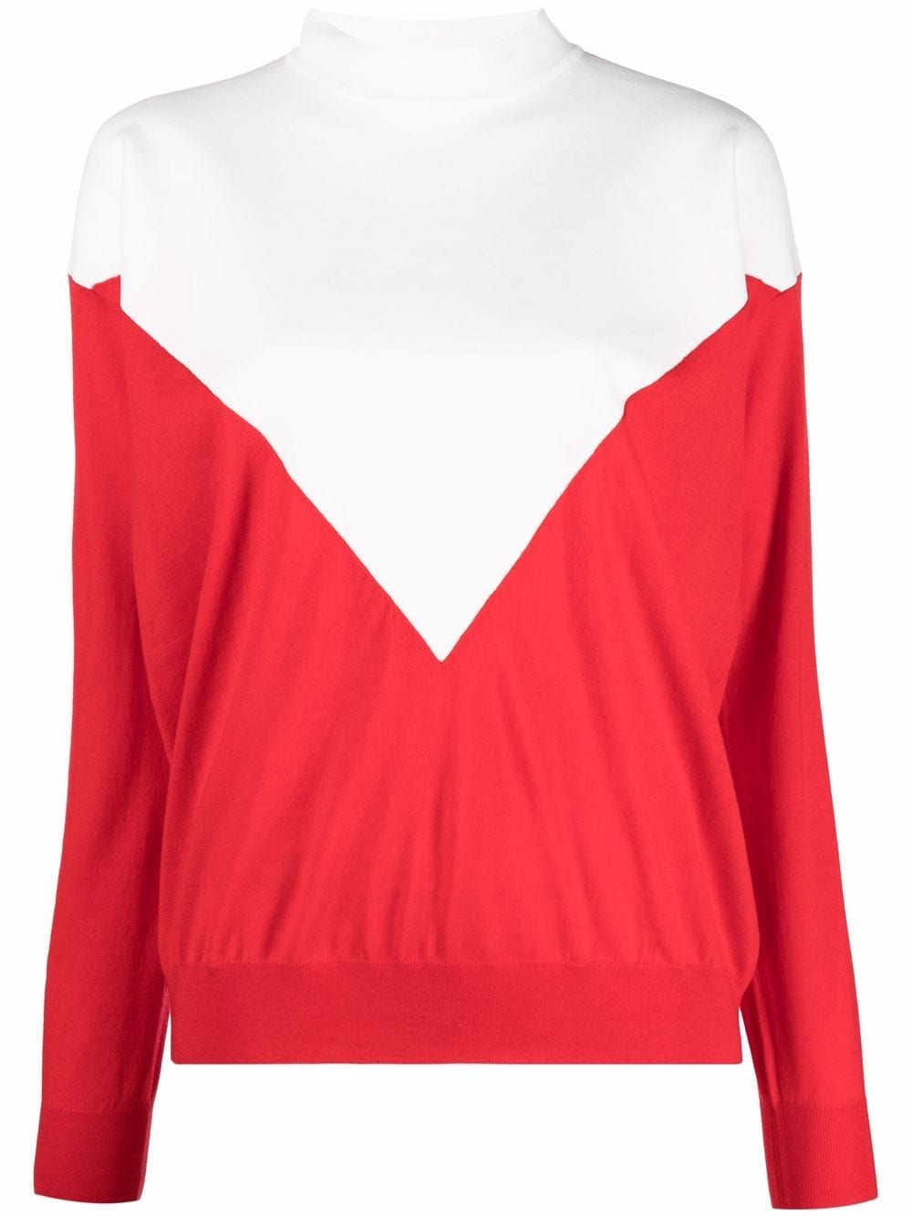 Plan C colour-block mock-neck jumper - Red von Plan C