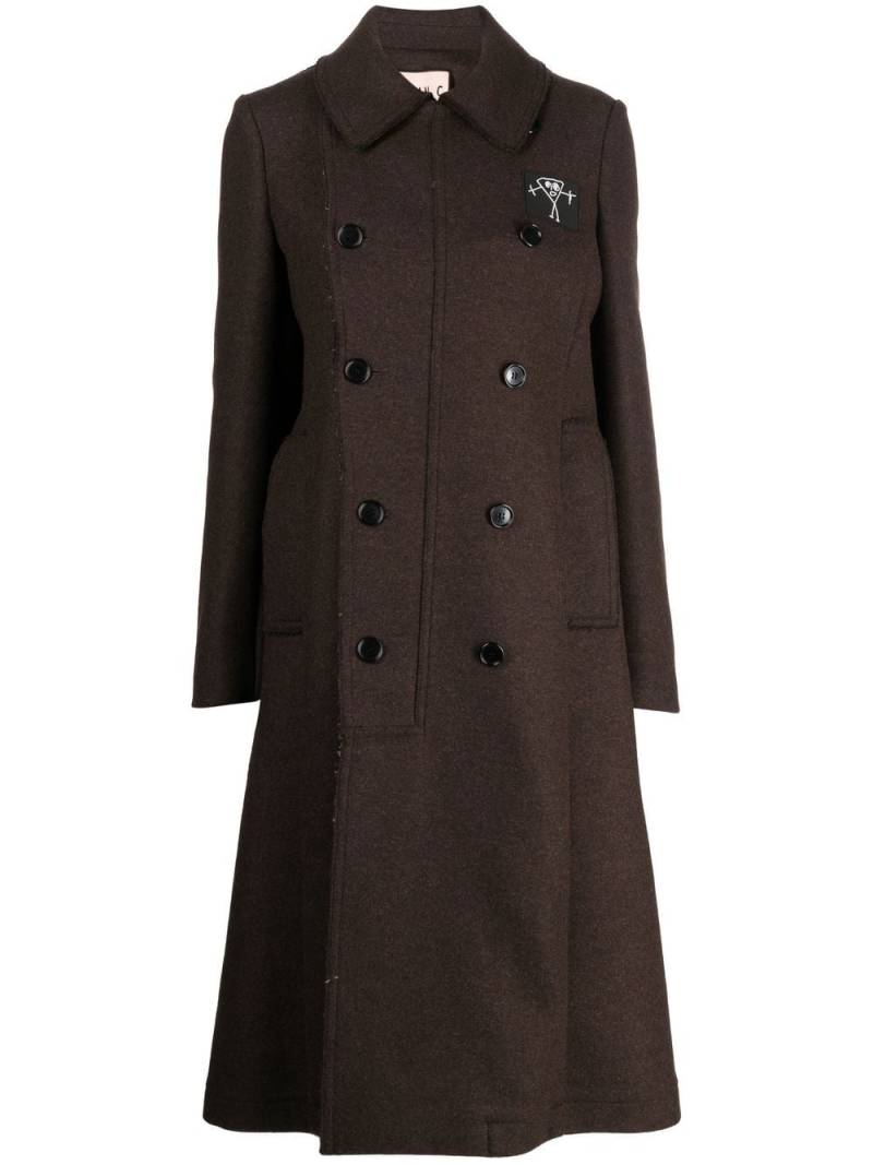 Plan C double-breasted button-fastening coat - Brown von Plan C