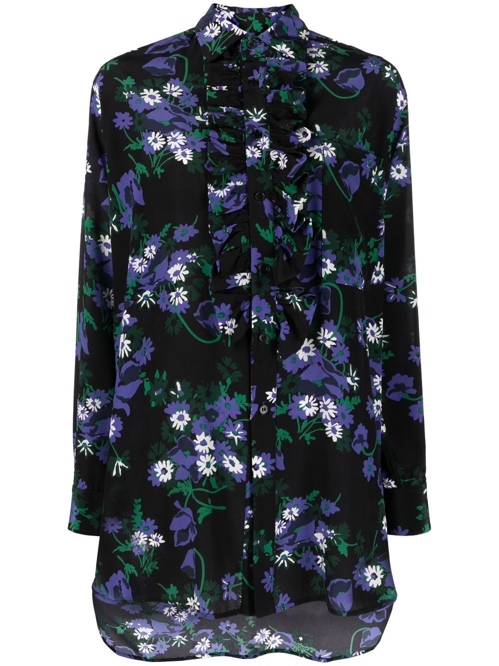 Plan C floral-print silk shirt - Black von Plan C