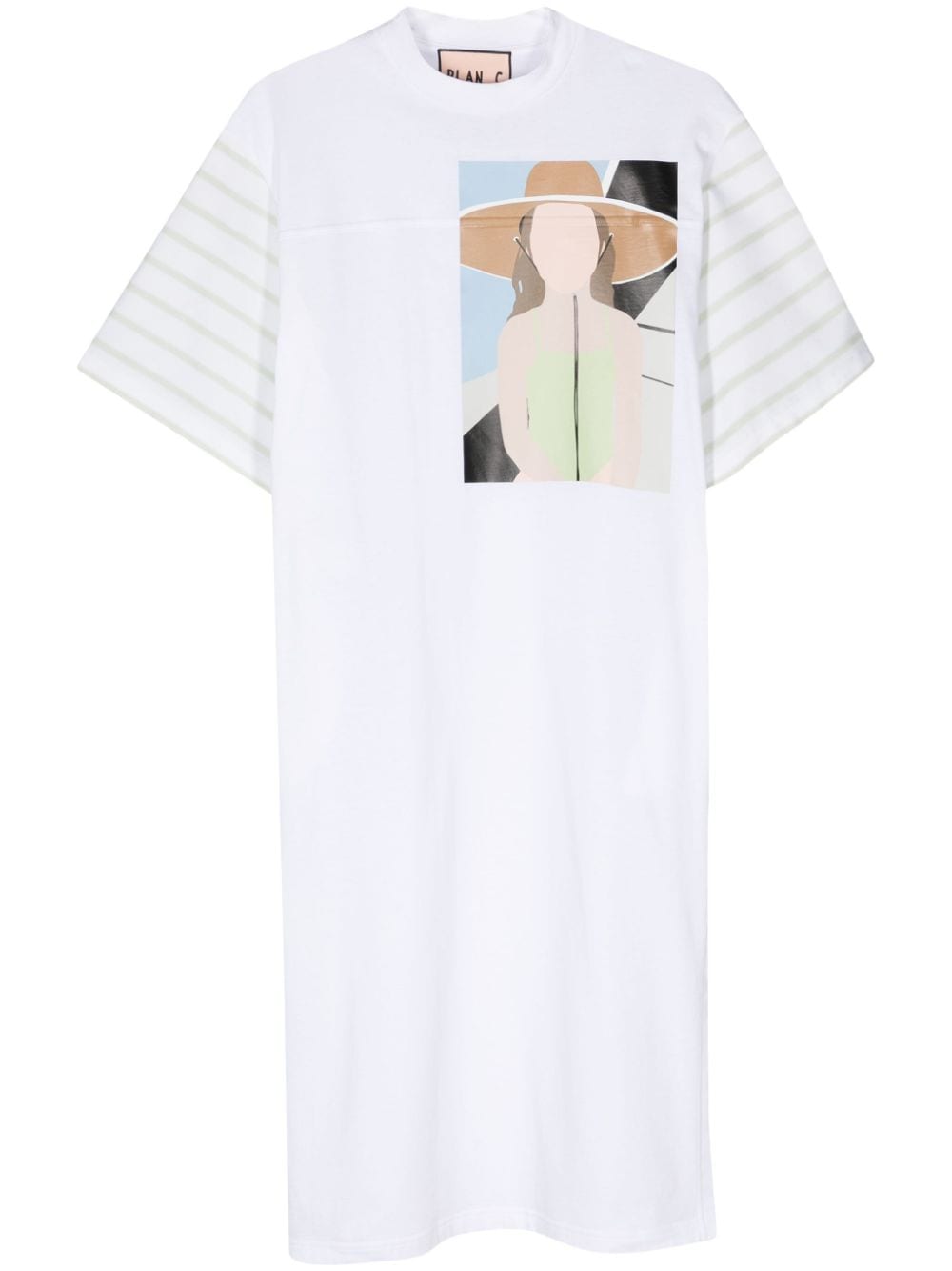 Plan C graphic-print midi T-shirt dress - White von Plan C