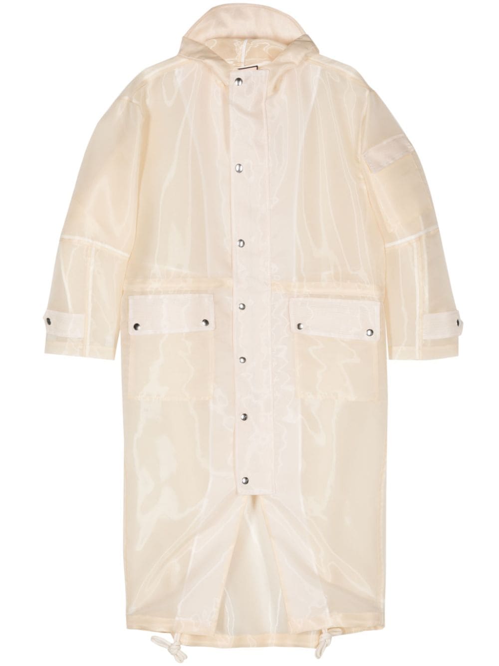 Plan C hooded semi-sheer raincoat - Neutrals von Plan C