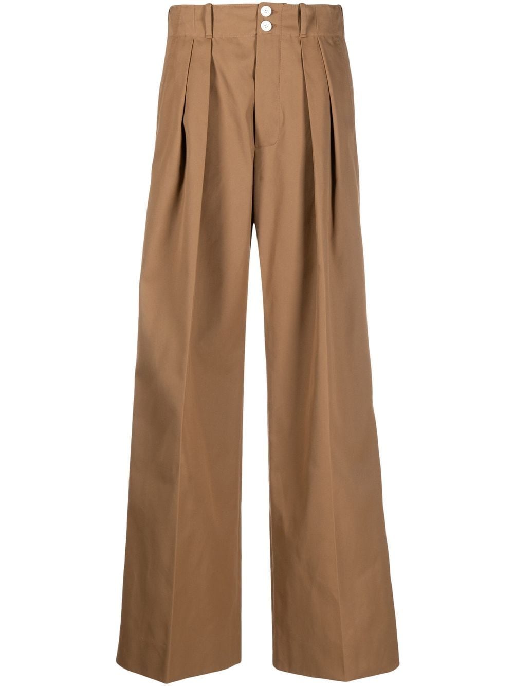 Plan C pleated high-waisted trousers - Brown von Plan C