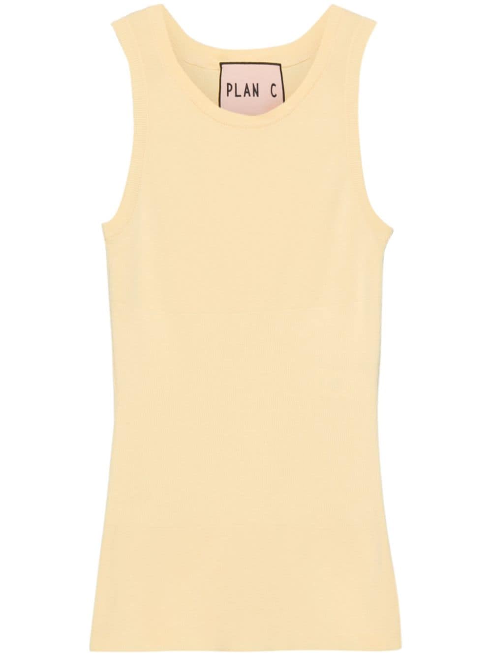 Plan C sleeveless knitted top - Yellow von Plan C