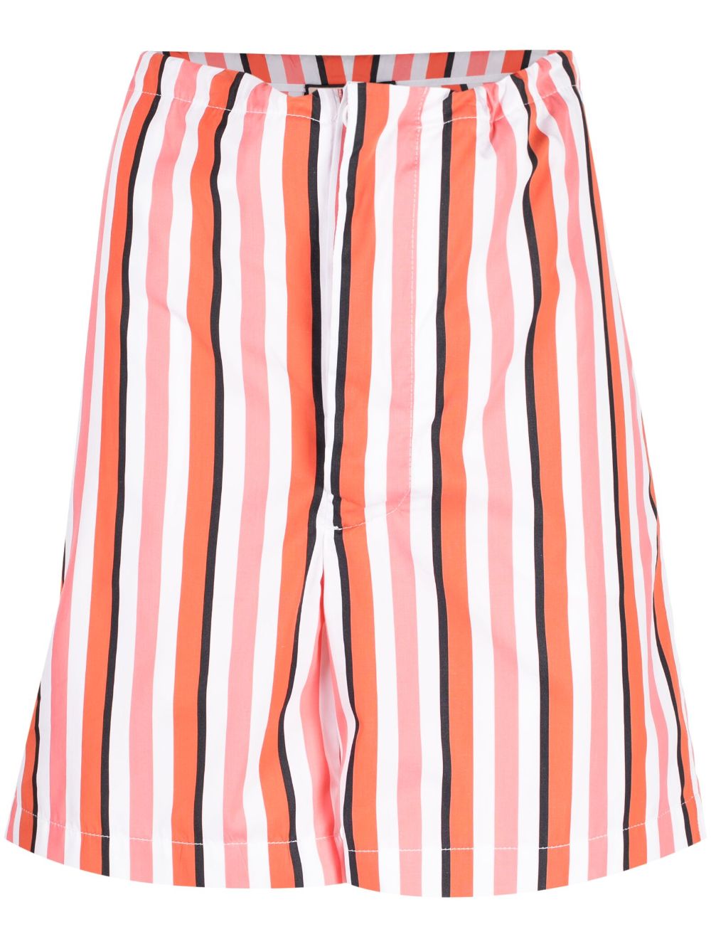Plan C striped drawstring cotton bermuda shorts - Pink von Plan C