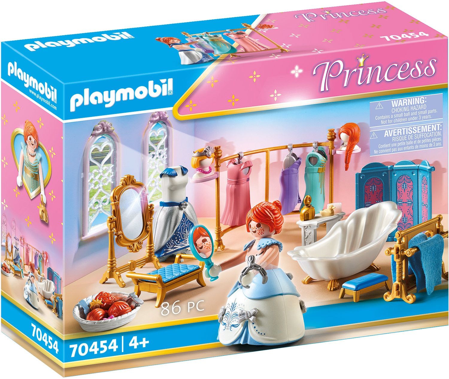 Playmobil® Konstruktions-Spielset »Ankleidezimmer mit Badewanne (70454), Princess«, (86 St.), Made in Germany von Playmobil®