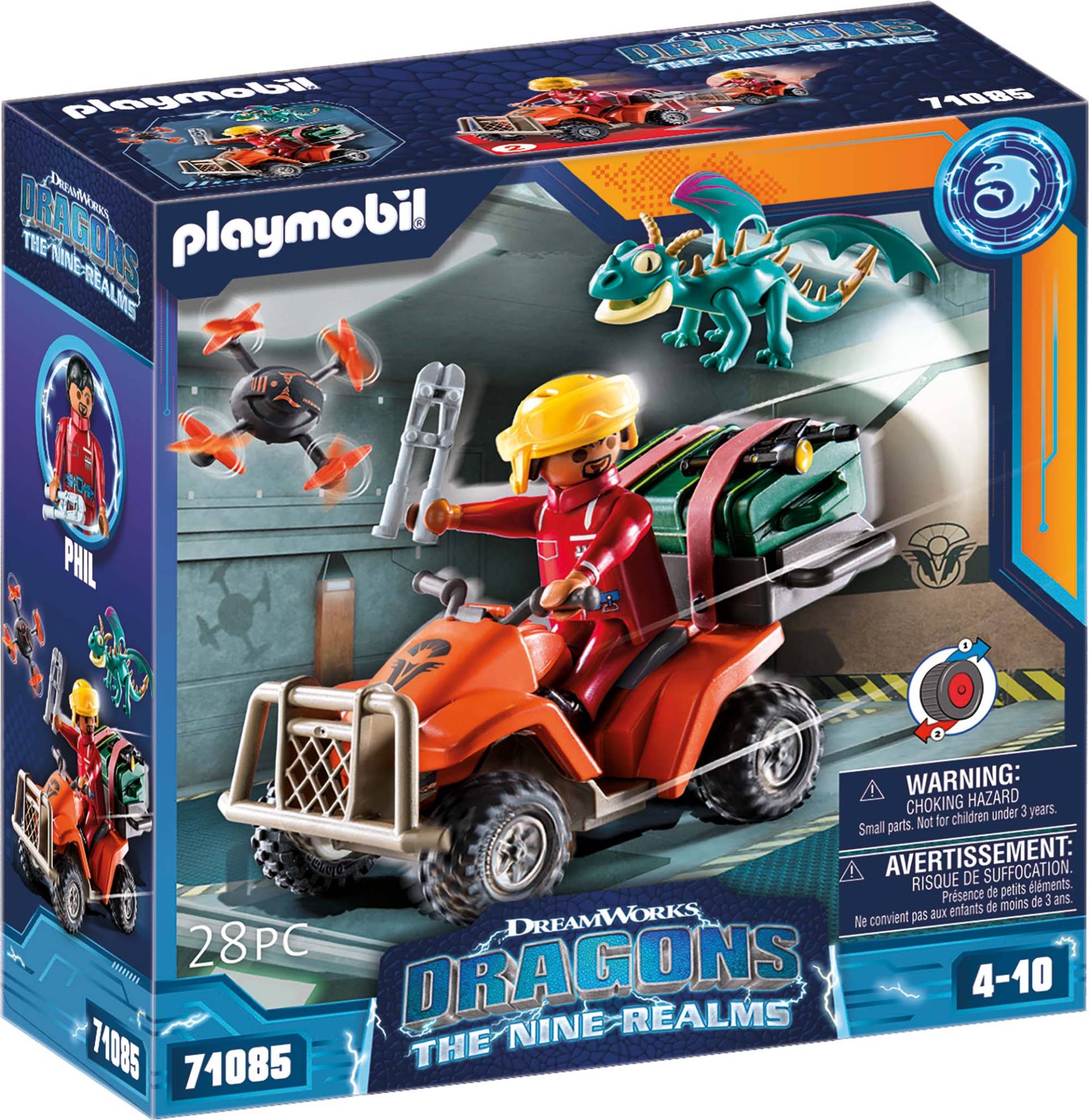 Playmobil® Konstruktions-Spielset »Dragons: The Nine Realms - Icaris Quad & Phil (71085)«, (28 St.), Made in Europe von Playmobil®