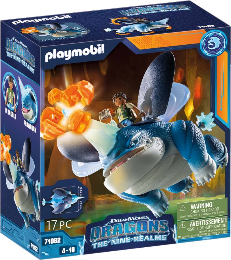 Playmobil® Konstruktions-Spielset »Dragons: The Nine Realms - Plowhorn & D'Angelo (71082)«, (17 St.), Made in Germany von Playmobil®