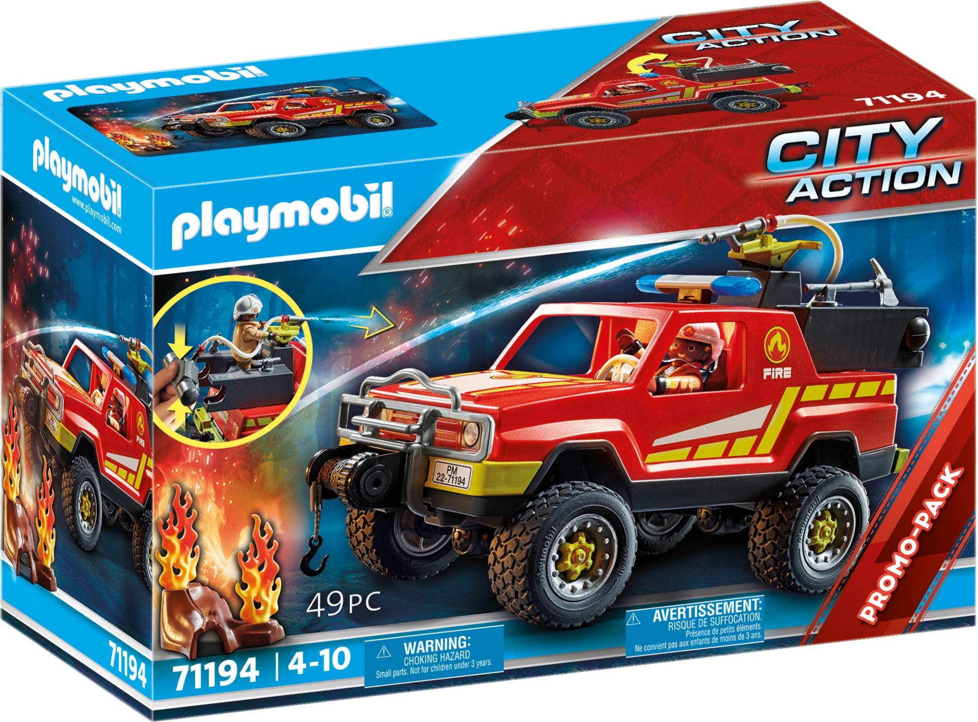 Playmobil® Konstruktions-Spielset »Feuerwehr-Löschtruck (71194), City Action«, (49 St.), Made in Germany von Playmobil®