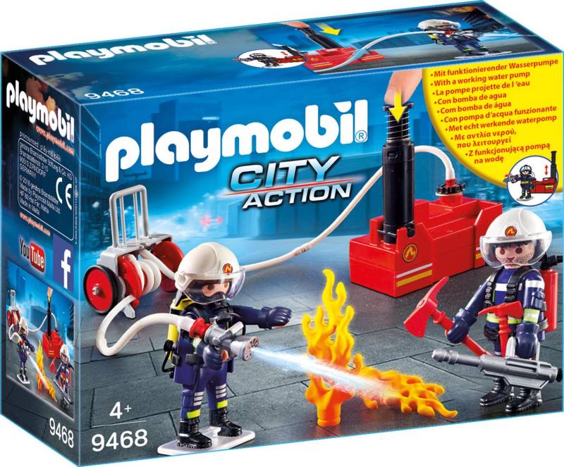 Playmobil® Konstruktions-Spielset »Feuerwehrmänner mit Löschpumpe (9468), City Action« von Playmobil®