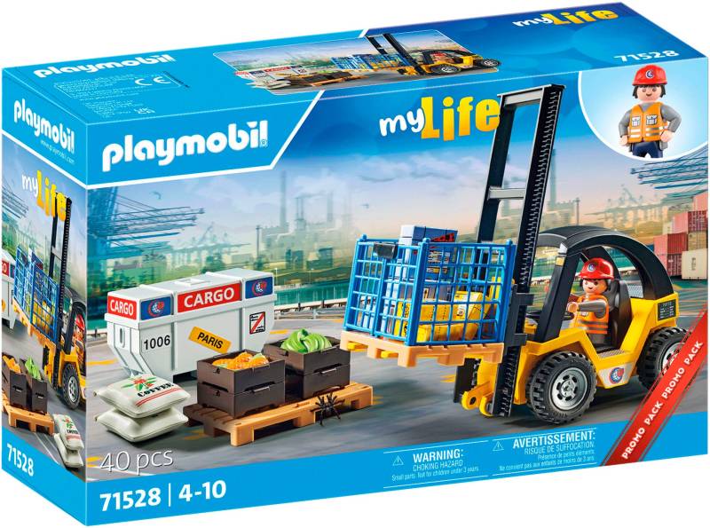 Playmobil® Konstruktions-Spielset »Gabelstapler mit Fracht (71528), My Life«, (40 St.), Made in Germany von Playmobil®