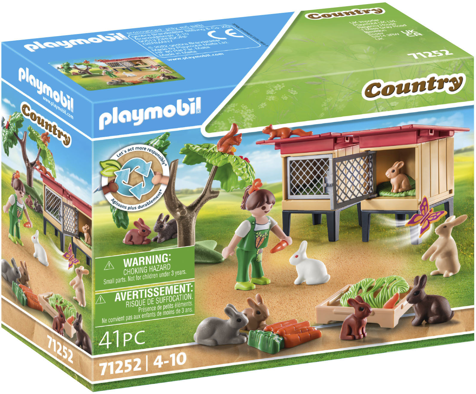 Playmobil® Konstruktions-Spielset »Kaninchenstall (71252), Country«, teilweise aus recyceltem Material; Made in Europe von Playmobil®