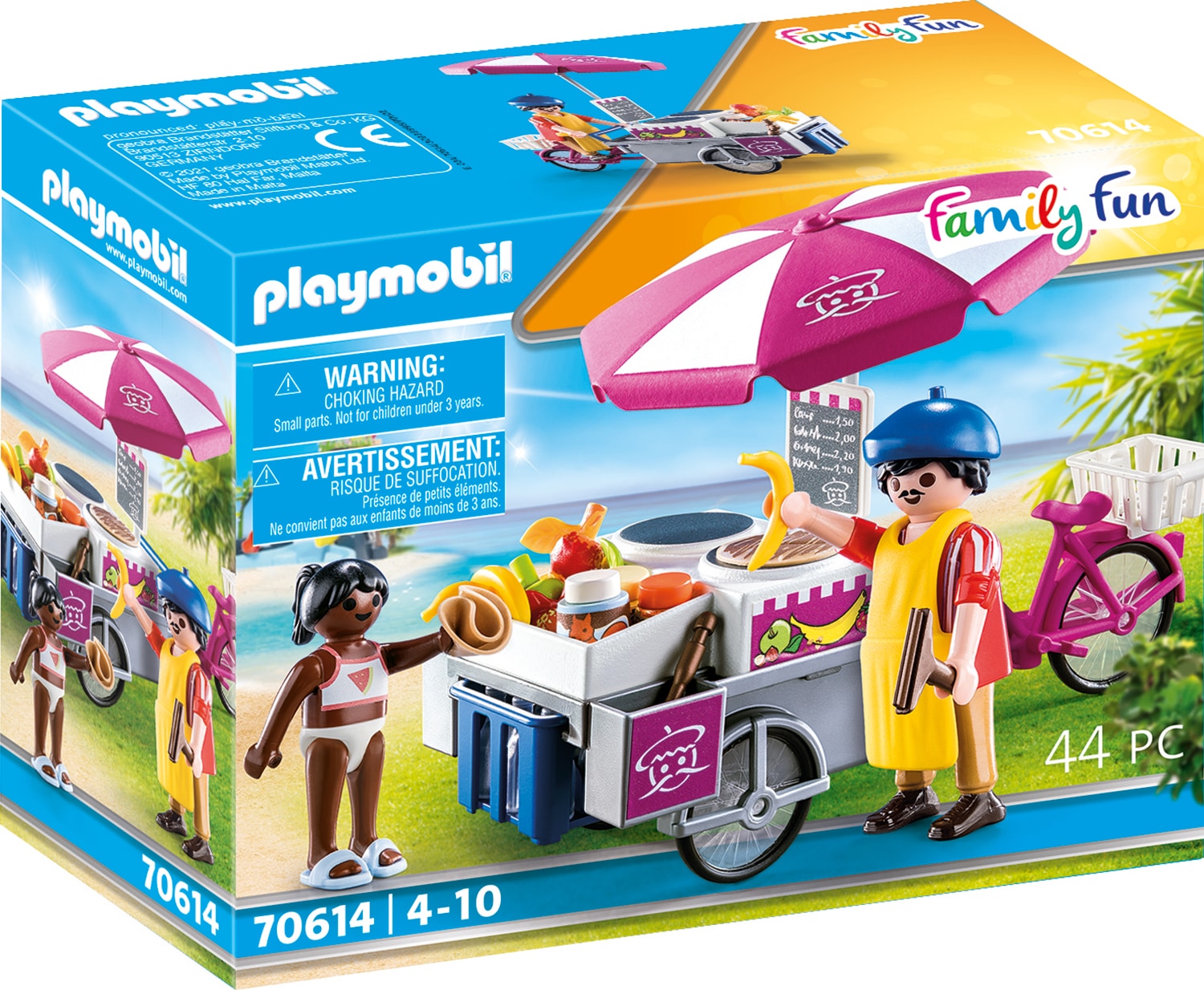 Playmobil® Konstruktions-Spielset »Mobiler CrÃªpes-Verkauf (70614), Family Fun«, (44 St.) von Playmobil®