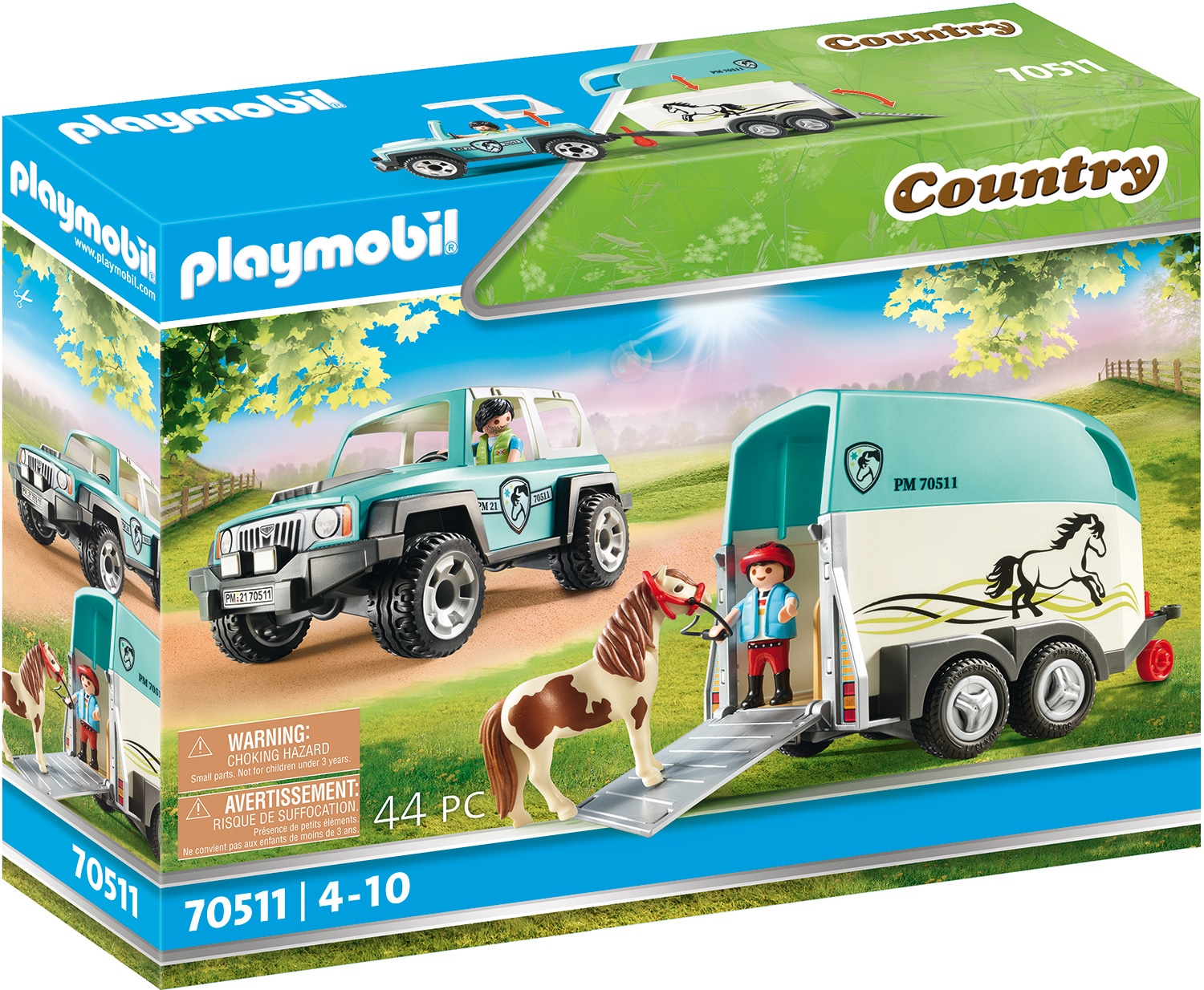 Playmobil® Konstruktions-Spielset »PKW mit Ponyanhänger (70511), Country«, (44 St.) von Playmobil®