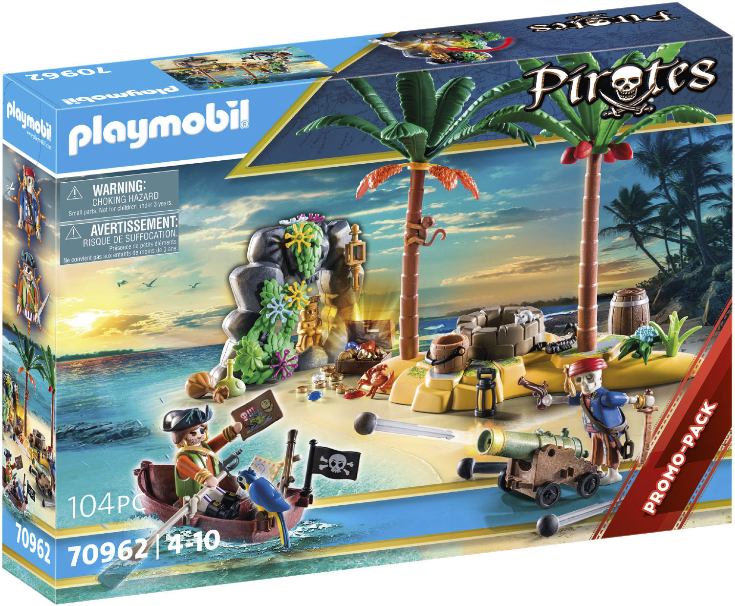 Playmobil® Konstruktions-Spielset »Piratenschatzinsel mit Skelett (70962), Piraten«, (104 St.) von Playmobil®