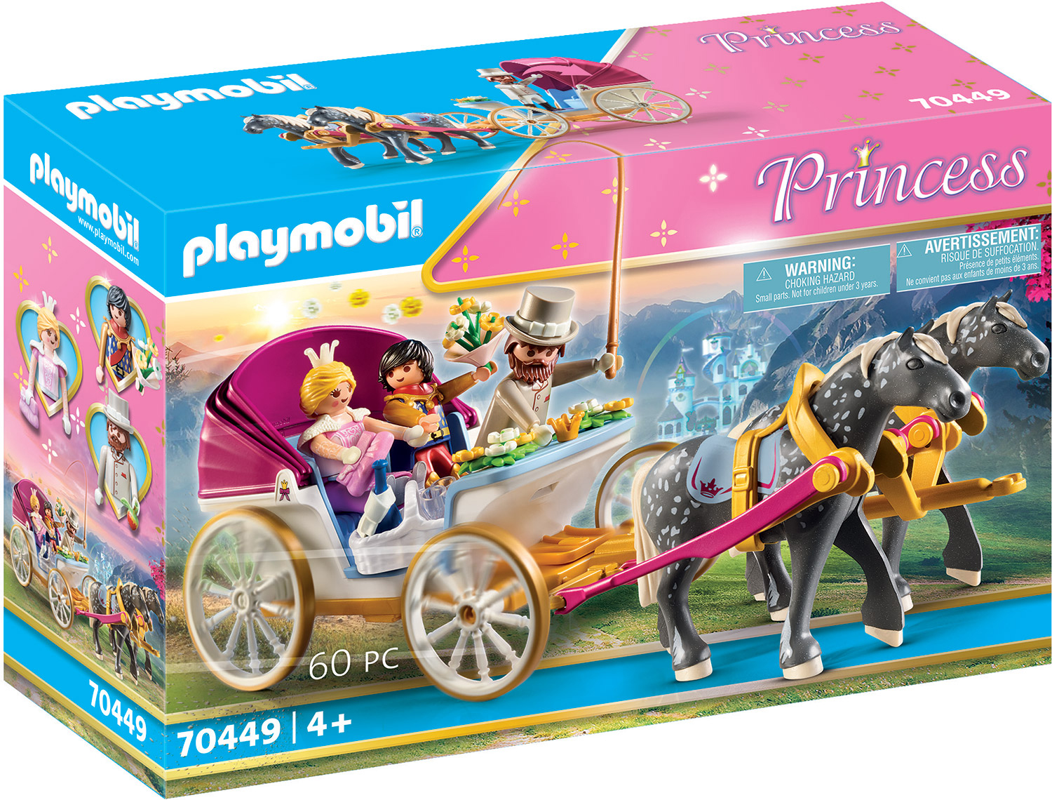 Playmobil® Konstruktions-Spielset »Romantische Pferdekutsche (70449), Princess«, (60 St.), Made in Germany von Playmobil®