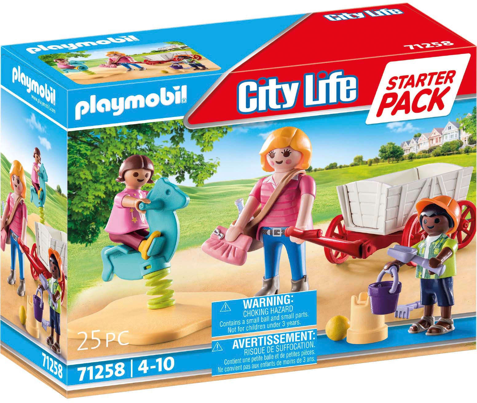 Playmobil® Konstruktions-Spielset »Starter Pack, Erzieherin mit Bollerwagen (71258), City Life«, (25 St.), Made in Europe von Playmobil®