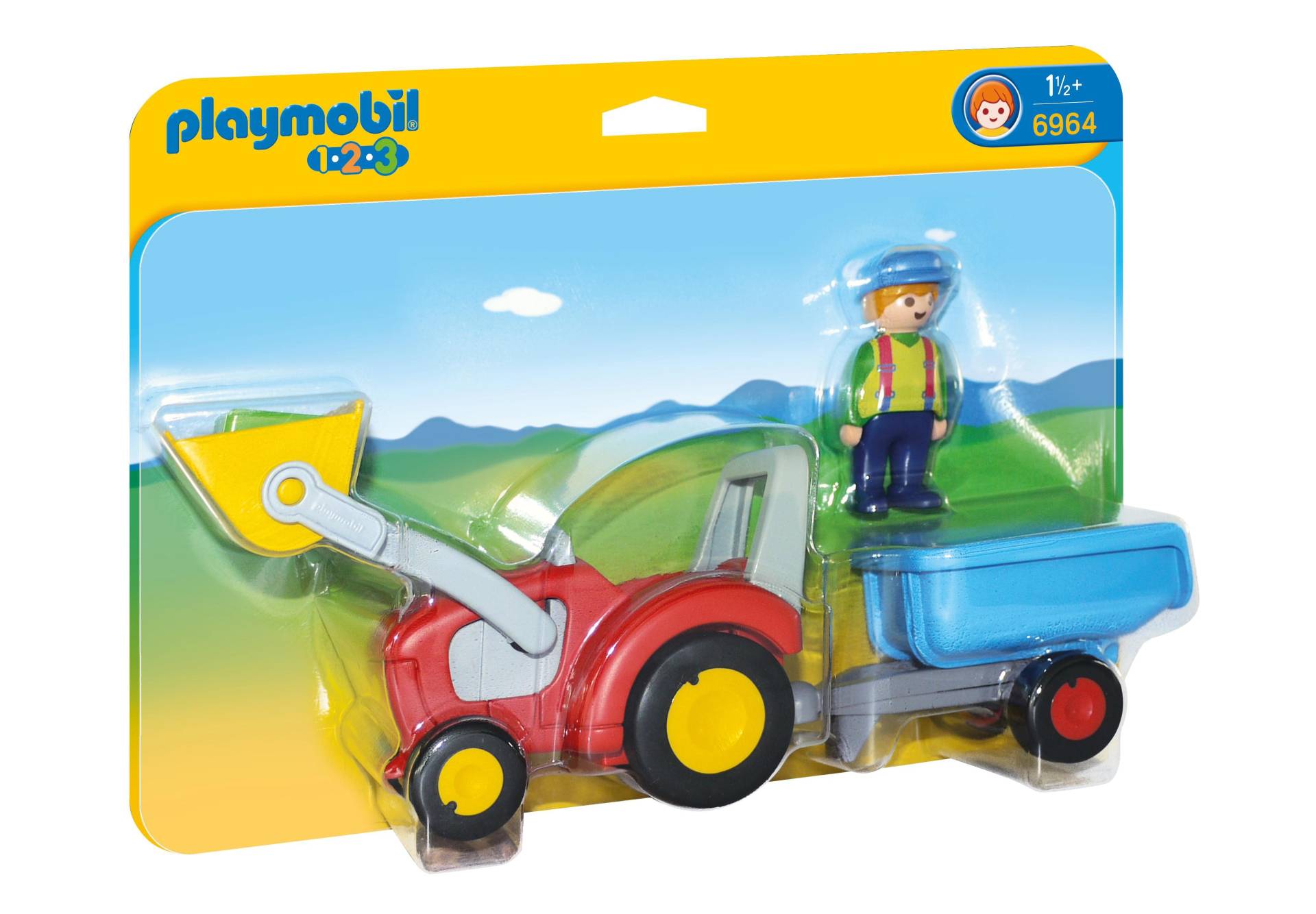 Playmobil® Konstruktions-Spielset »Traktor mit Anhänger (6964), Playmobil 1-2-3«, Made in Europe von Playmobil®