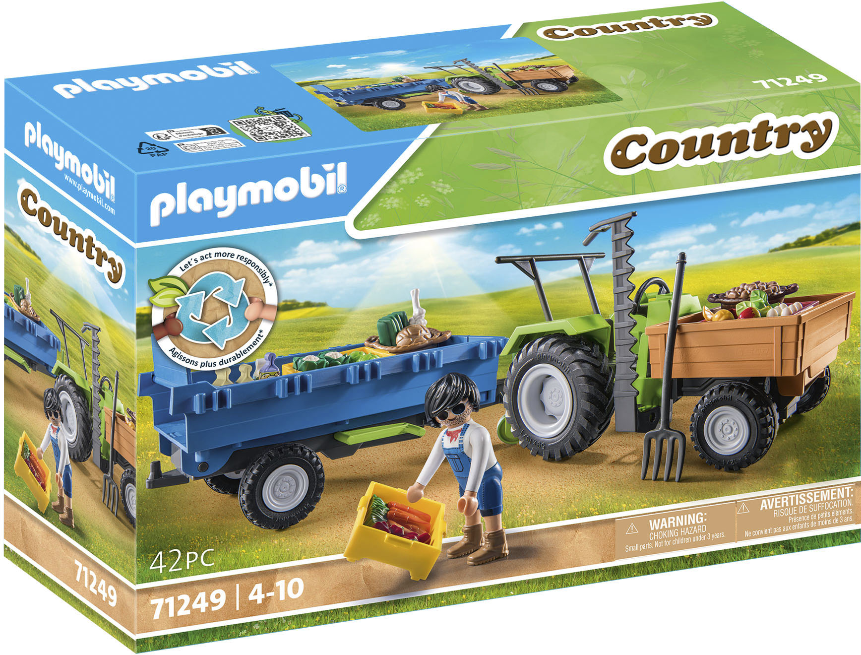 Playmobil® Konstruktions-Spielset »Traktor mit Hänger (71249), Country« von Playmobil®