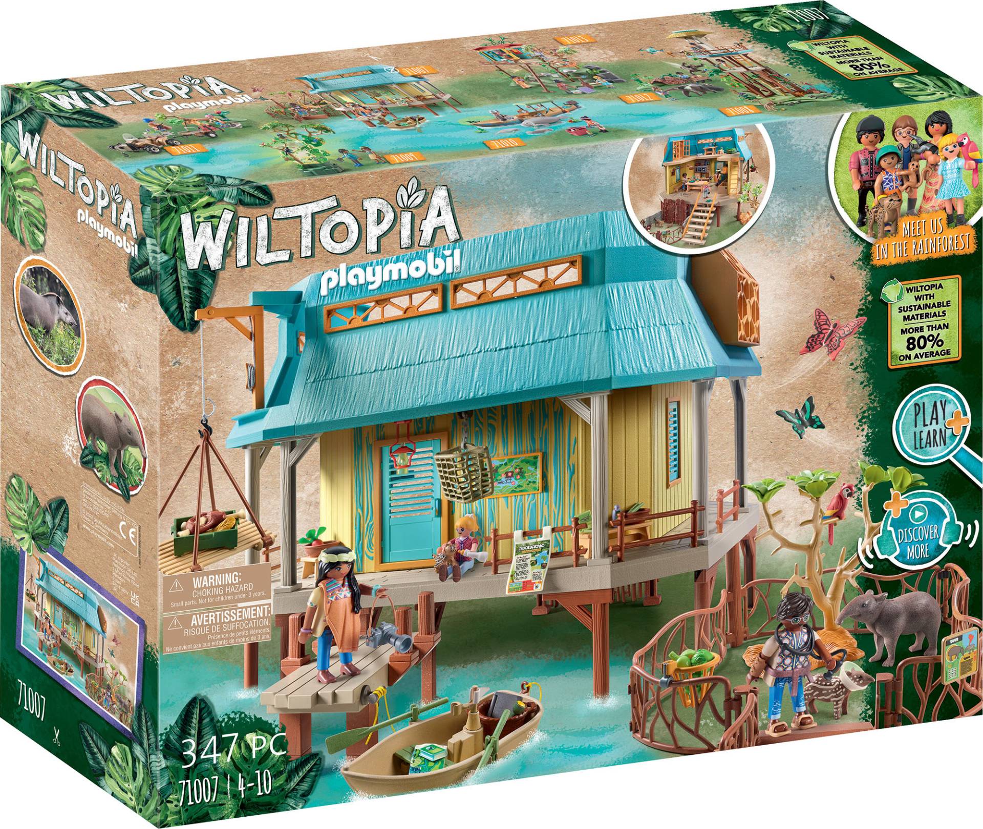 Playmobil® Konstruktions-Spielset »Wiltopia - Tierpflegestation (71007), Wiltopia«, (347 St.), teilweise aus recyceltem Material; Made in Europe von Playmobil®