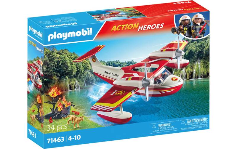 Playmobil® Spielbausteine »Action Heroes Feuerwehrflugzeug mit Löschfunktion 71463«, (34 St.) von Playmobil®