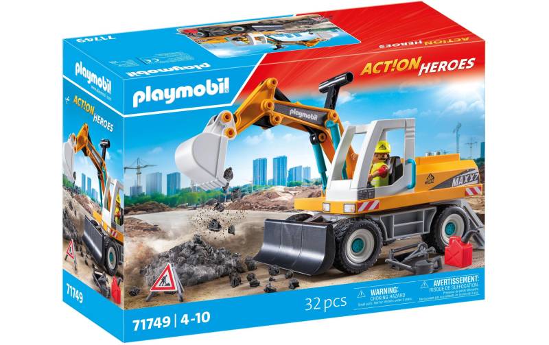 Playmobil® Spielbausteine »Action Heroes Grosser Bagger 71749«, (32 St.) von Playmobil®