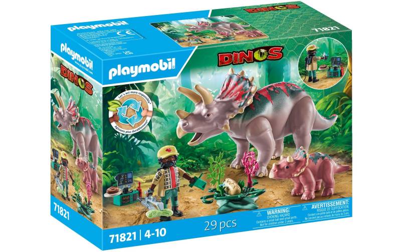 Playmobil® Spielbausteine »Dinos Triceratops mit Jungtier 71821«, (29 St.) von Playmobil®