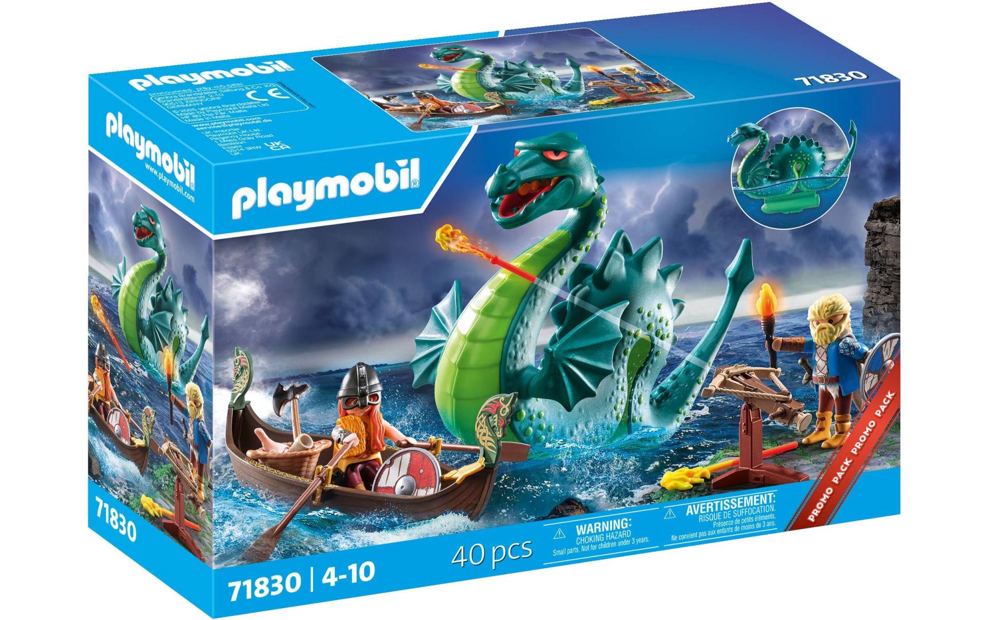 Playmobil® Spielbausteine »History Wikinger mit Seeungeheuer 71830«, (40 St.) von Playmobil®