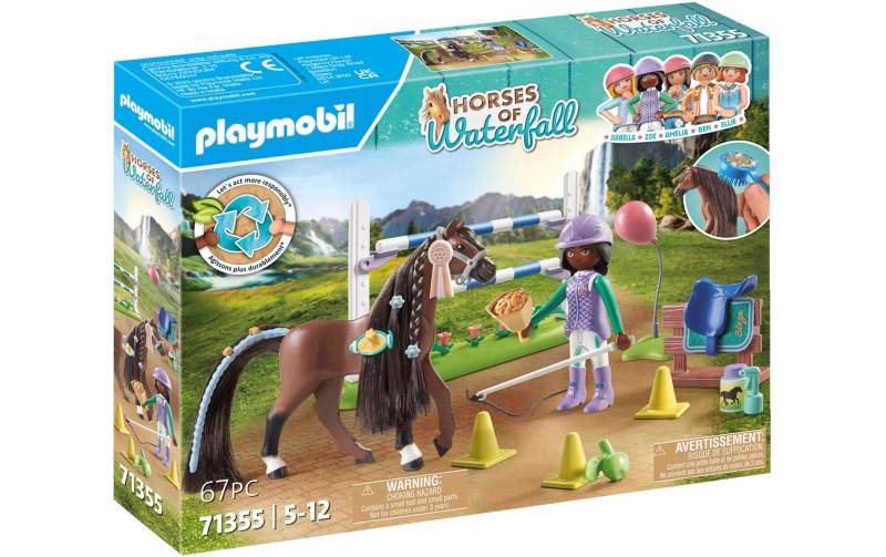 Playmobil® Spielbausteine »Horses of Waterfall Zoe & Blaze mit Turnierparcours 71355«, (67 St.) von Playmobil®